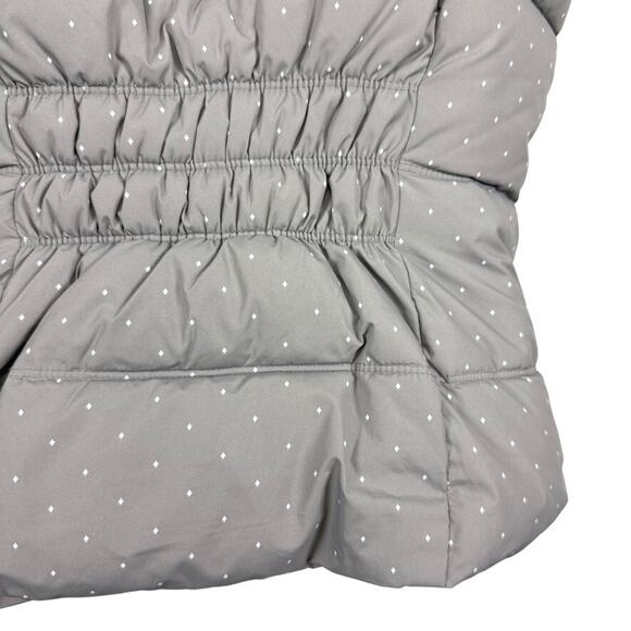 Gap Puffer Quilted Womens Vest Jacket Gray White Polka Dot Sleeveless Coat sz M - Picture 10 of 16